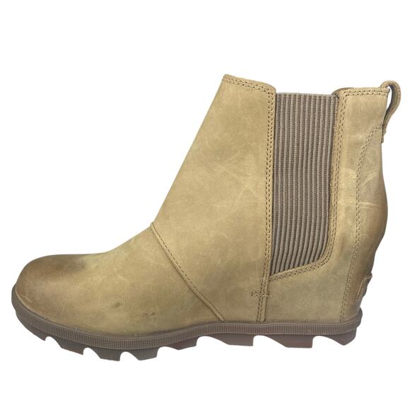 Sorel Women’s Joan Of Arctic Tan Leather Wedge Boot Size US 10 - Picture 2 of 10